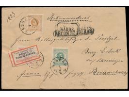 3 Öre, 5 Öre und &nbsp;50 Öre Ringtype &nbsp;auf &nbsp;Wertbrief nach Burg Esbecke in &nbsp;Deutschland, &nbsp;seltener Stemp