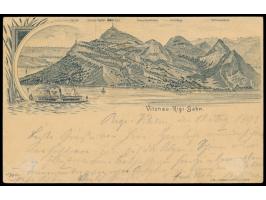 Ganzsache 10 Ct. rot mit  Zudruck Vitznau-Rigi-Bahn,  Stempel Luzern - Flüelen Schiff19.8.92, Ausgabestempel  Rigi-Staffel,  