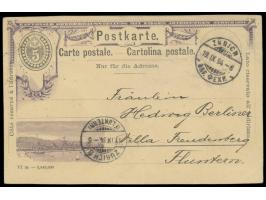 Kantonale Gewerbeausstellung Zürich 1894,  Ganzsache 5 Rp. (Druckvermerk "VI 94 ...) mit Bildzudruck in  violett,  Baer-Handb