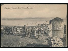 20 Para auf 10 Q. auf Ansichtskarte &quot;Durazzo - Panorama dalla Fortezza Veneziana&quot;, blauer Stempel &nbsp;Durres &nbs