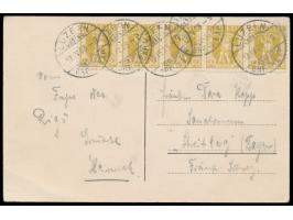 waagerechter Fünferstreifen Tellknabe 2 ct. &nbsp;&nbsp;im &nbsp;Rahnen auf Ansichtskarte Hotel Vitznau, Stempel Luzern &nbsp