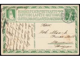 Bundesfeierkarte  5 Rp. Samariter, Stempel Rüti  21.7.17  am  Ausgabetag,  Bedarf, kleiner Fleck in der Anschrift
