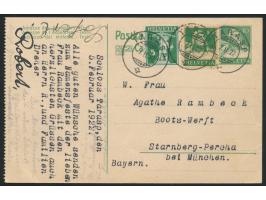 Ganzsache 10 Rp Tell mit Zusatzfrankatur 5 Rp Tellknabe und 10 Rp Tell, Stempel Tarasp &nbsp;7.2.22, geschrieben &nbsp;Schlos