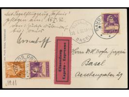 Segelflug Zürich - Davos 19.1.1932: &nbsp;Foto-Ansichtskarte mit handschriftlichem Beförderungsvermerk &quot;Mit &nbsp;Segelf