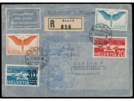 Schweiz-Zuleitung  zum  PAA-Erstflug San Francisco - Hongkong  (FAM 14): Einschreibbrief mit Flugpost-Marken-Frankatur 1,90 F