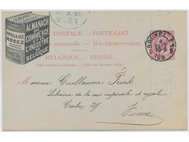 Ganzsache 10 C. mit Bildzudruck  Almanach du Commerce,  Stempel Bruxelles 8.9.1891, nach Wien, Ankunftstempel 10.9.91
