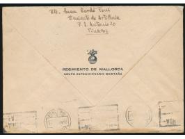 Brief mit rückseitigem Absendereindruck  "Regimento de Mallorca / Grupo Expedicionario Montana" , vorderseitig Dienstsiegel  