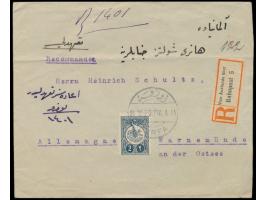 Einzelfrankatur 2 Pia. auf  Einschreibbrief  mit Stempel  Ourfa  24.10.12 nach Deutschland, handschriftlicher R-Vermerk und d