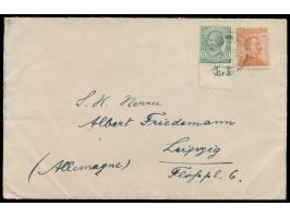 Italien  5 C. und 20 C. auf Brief über das Britische Feldpostamt in Konstantinopel nach Deutschland, Stempel  Army Post Offic