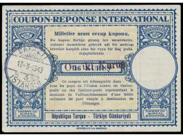 Internationaler Antwortschein,  Muster London, Wertangabe 6 Kurus überstempelt " On iki Kurus" , Ausgabestempel Bayazit / Ist