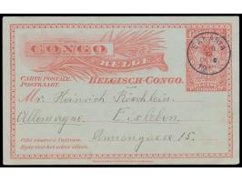 Belgisch-Kongo,  Ganzsache 10 C. mit Stempel  Sakania  13.10.1912 (District Haut Luapula / Haut-Katanga, im äußersten Südoste