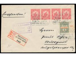 4 x 10 + 2 f Kriegshilfe und Eilmarke 2 f auf  Einschreibbrief  mit seltenem achteckigem Postagenturstempel  Velika Brsljanic