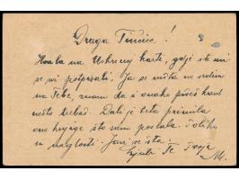 6 f. diagonal halbiert  (als 3 f.) als Portoergänzung (Porto 8 f.) auf 5 f.-Ganzsache (zweisprachiger Vordruck), Stempel  Zag