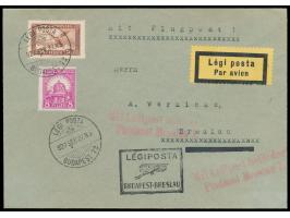 Luftpost-Drucksache nach Deutschland, Frankatur 8 f Kaiserkrone und 16 f Flugpost, Stempel Legi Posta Budapest 27.9.27, selte