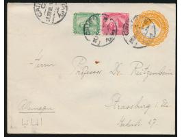 2 Ganzsachen-Umschläge zu 3 Mill. mit Zusatzfrankatur 2 und 5 Mill. sowie 1, 2 und 4 Mill, Stempel Cairo 20.12.10 und 2.1.11 