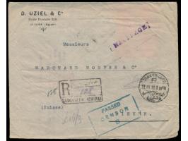 Einschreibbrief  mit Stempel  Dawawin (Cairo)  19.3.18 in die Schweiz, Zensurstempel "Passed Censor B", befördert mit  S.S. K