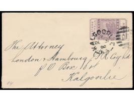 West-Australien,  Ortsbrief der "Bank of Australasia" mit Internal Revenue 1 d.  und Stempel  Kalgoorlie  31.12.00
