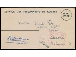 Vordruckumschlag aus dem Kriegsgefangenenlager  Liverpool, N.S.W.  nach Deutschland, violetter Lagerstempel mit faksimilierte