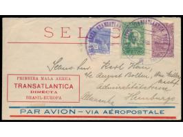 Erstflug Rio de Janeiro - Paris  am 7.6.1930 mit Aeropostale: Vordruckumschlag mit 3000 Reis-Frankatur, violetter  Sonderstem