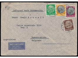 Deutsches Reich, Luftpostbrief mit Hindenburg-Frankatur 175 Pf. nach Buenos Aires, Stempel Berlin NO 55 2.12.40, Absender mit