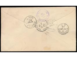 Imperial Penny Postage 2 C.  (Map Issue) in beiden Ausführungen mit QV 4 x 1/2 C. und 4 x 1 C. auf  Einschreibbrief   nach Ja