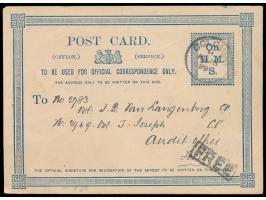 Dienst - Ganzsache On H.M.S., Stempel Colombo 18.8.99,  R1 Free,  rückseitig Zudruck  "C" Company Ceylon Volunteers,  Untersc