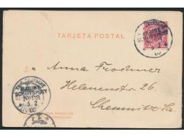 dreiteilige Klapp-Ansichtskarte  "Panorama de Concepcion" , Verlag Carlos Brandt, Conepcion, Frankatur Deutsches Reich 10 Pf.