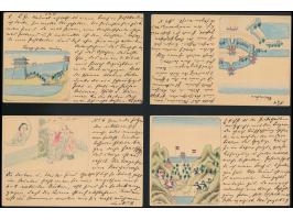 8 nummerierte deutsche  Feldpost-Vordruckkarten  aus einer Serie ("Brief in Postkarten") von 10 Karten (Nr. 3 und 5 fehlen) m