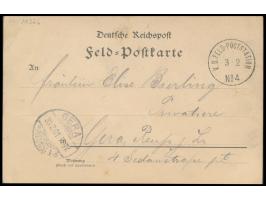 mehrfarbige  Tuschezeichnung  "Landschaft" ganzflächig auf Rückseite einer deutschen Feldpost-Vordruckkarte, Stempel  K. D. F