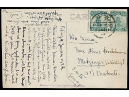 Peking,  Foto-Ansichtskarte  "Spital"  laut Kartentext, Frankatur 2 x 3 C. Dschunke, Stempel Peking 9.1.37 nach Deutschland, 