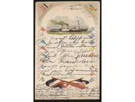 2 x  Indien  Half Anna auf Ansichtskarte mit Stempel  Aden  27.2.07  nach Tsimo,  Durchgangsstempel Singapore to Hong-Kong 17