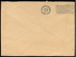 5 x 1 C. und 5 C. Dschunke mit  Maschinenstempel Shanghai  2.12.24 auf Brief nach USA, Ankunftstempel Los Angeles 2.1.1925, s