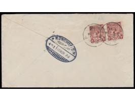 2 x 20 C. Reisernte rückseitig auf &nbsp;Rückschein-R-Brief &nbsp;von &nbsp;Canton &nbsp;1929 nach Deutschland, Absender &quo