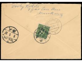 50 C. Märtyrer rückseitig auf &nbsp;Einschreibbrief &nbsp;mit Stempel &nbsp;Nanking &nbsp;nach Deutschland, Blanko-R-Zettel m