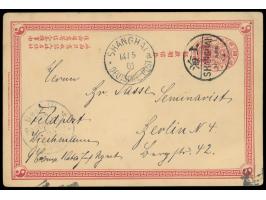 Ganzsache 1 C. (Han No. 2) mit Stempel  Shanghai  20.4.01 und  Shanghai / Deutsche Post  14.5.01 nach Berlin, Ankunftstempel 