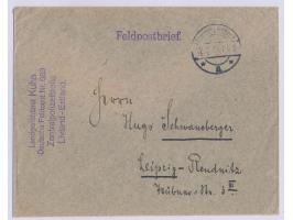 Deutsche Besetzung:  Feldpostbrief mit Stempel  Deutsche Feldpost a  12.6.18 und vorderseitigem Absenderstempel "Landgerichts