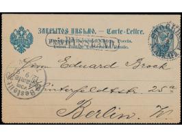 Ganzsachen-Kartenbrief 10 Kop. "Ringtyp", geschrieben in Abo 9.9.1897, nach Deutschland, Stempel  Stockholm  10.9.97 und selt