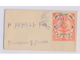 Shanghai,  Local Post  2 C Jubiläum  (50. Jahrestag der ersten europäischen Niederlassung am 11.11.1893) auf Ortsbrief mit ge