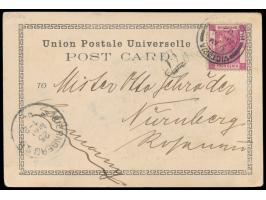 Ansichtskarte (Kleinformat)  Race Course,  Frankatur QV 4 C., Stempel  Victoria / Hongkong  24.4.02, nach Deutschland, Ankunf