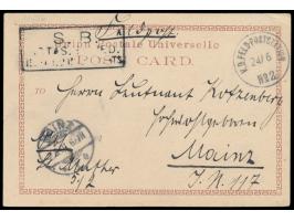 Ansichtskarte (Kleinformat)  "Hongkong Sedan Chair",  Verlag Kruse &amp; Co., Hongkong, deutscher Stempel  K. D. Feld-Poststa