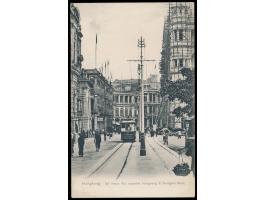 Ansichtskarte  Hongkong - De Voeux Rd. opposite Hongkong &amp; Shanghai Bank,  Verlag M. Sternberg, ungebraucht
