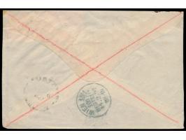 3 x 10 C. (1 x winziger Eckfehler) auf Einschreibbrief mit 2 x Stempel  Customs Kowloon  6.1.1897 und Stempel  Hong-Kong  6.1