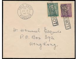 2 A. und 3 A. auf Brief nach Hongkong, 2 x R1  Paquebot  und Stempel  Victoria / Hong Kong  8.12.38, Bedarf
Stichwort: Hongko