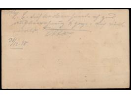 Russische Post,  Russland-Ganzsache 4 Kop. mit Zusatzfrankatur Russland 1 Kop. bis 14 Kop. nach Deutschland, 6 x kleiner blau