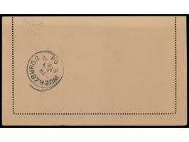 Russische Post,  Kartenbrief 7 Kop. mit rotem Kitai-Aufdruck und Zusatzfrankatur 3 Kop. "Kitai" nach Deutschland, Stempel  Ti