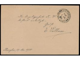 Russische Post, &nbsp;Ganzsache 4 Kop. mit schwarzem Kitai-Aufdruck, 2 x Stempel &nbsp;Shanghai Poste Russe a &nbsp;28.11.08,