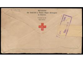 Russische Post, Ganzsachenumschlag 10 Kop. mit Kitai-Aufdruck und Zudruck des Roten Kreuz: "Agence des Prisonniers de Guerre 