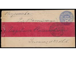 Russische Post in der Mandschurei,  Feldpoststempel  Feldpostamt 6. Sibirisches Korps  1.1.05 und violettes Dienstsiegel 8. B