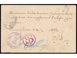 USA: &nbsp;Ganzsache 1 C. mit Zusatzfrankatur Ausgabe 1894: 1 C. und 10 C. (letztere mit Einriss) als &nbsp;Einschreiben &nbs
