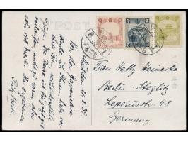 kleines Lot von 6 Bedarfsbelegen nach Deutschland und London und zwei FDC ohne Anschrift, dabei Auslandsganzsache 6 F. und ei